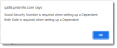 Dependent Required Fields Error